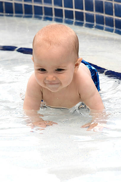 istock Baby crawling in a swimming pool 533357964