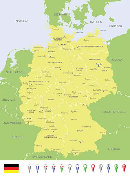 Vector illustration of Map of Germany