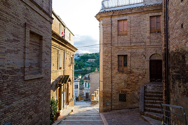 medieval street of Loreto Aprutino, Abruzzo, Italy stock photo