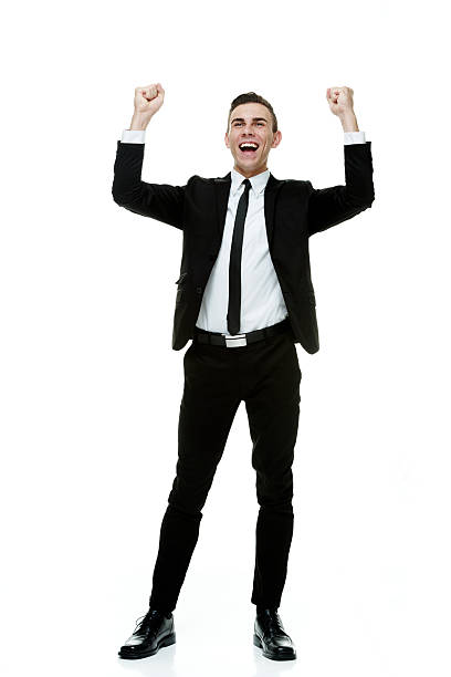 istock Cheerful businessman cheering 533368089