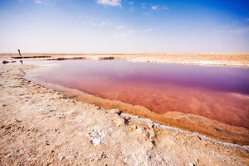 Chott el Djerid - salt lake in Tunisia