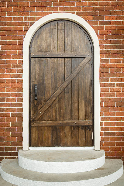 istock wood door vintage style 533368825