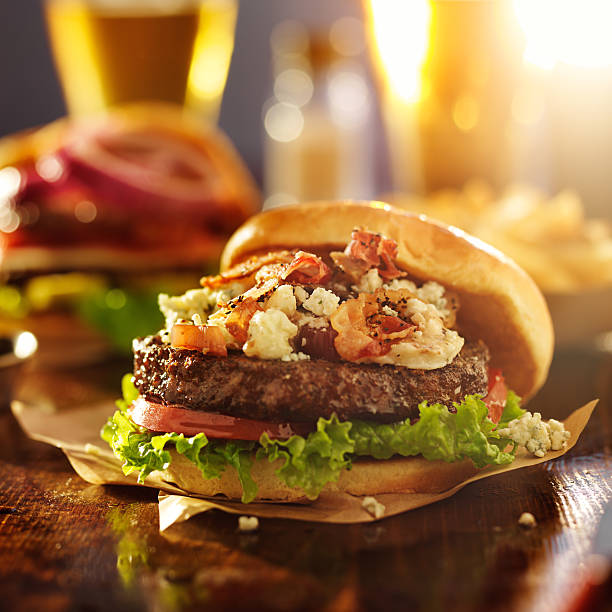 istock gourmet hamburger with bleu cheese and bacon 533368931