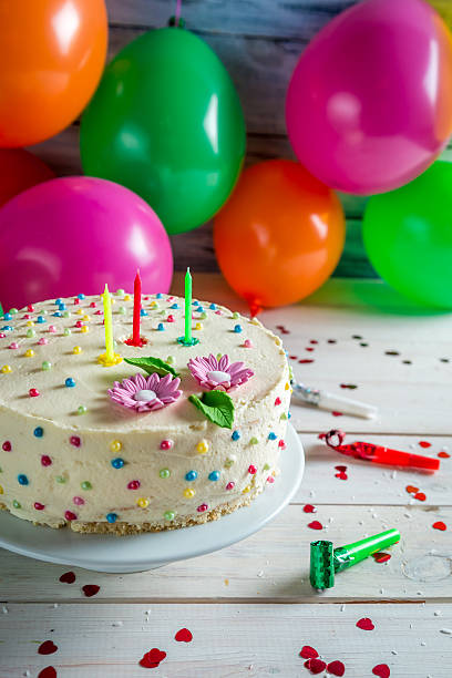 istock Sweet birthday cake at a party 533375465