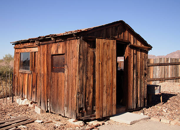 istock Abandoned Cabin In A Ghost Town 533376027