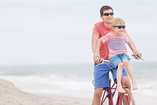 istock family biking at the beach 533376229