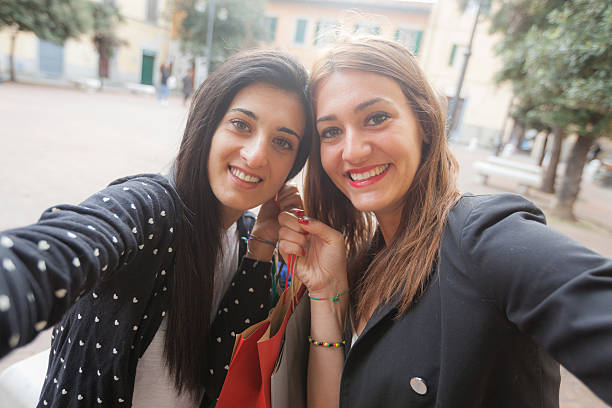 istock Happy Women Taking Selfie after Shopping 533376937