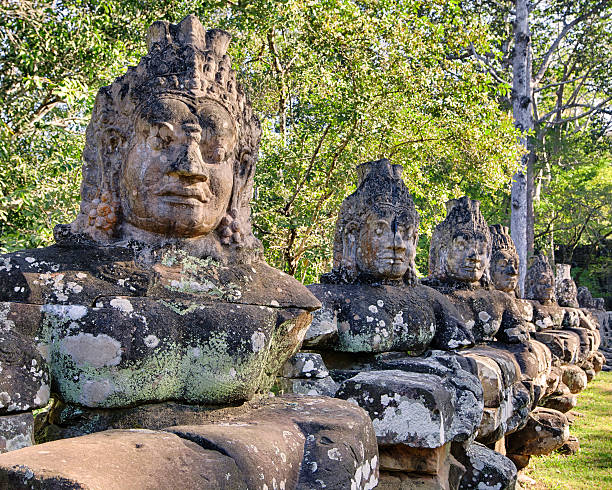 istock Prasat Bayon temple gate statues, Angkor, Cambodia 533377129