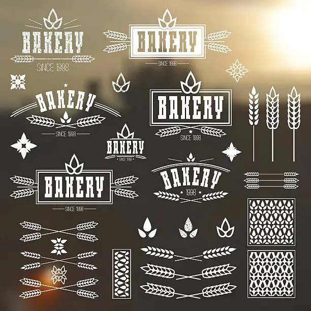 Vector illustration of Design elements and logo for bakery
