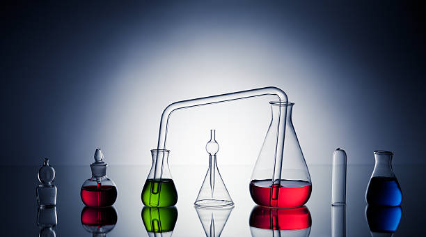 istock Laboratory glassware with liquids 533395727