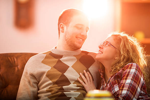 istock Smiling young couple at home. 533397541