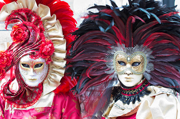 venezianische masken - carnival mardi gras masqué costume stock-fotos und bilder