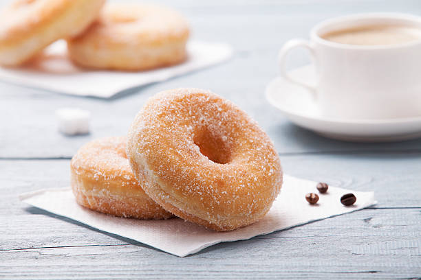 istock Fresh donut served with a cup of coffee 533400347
