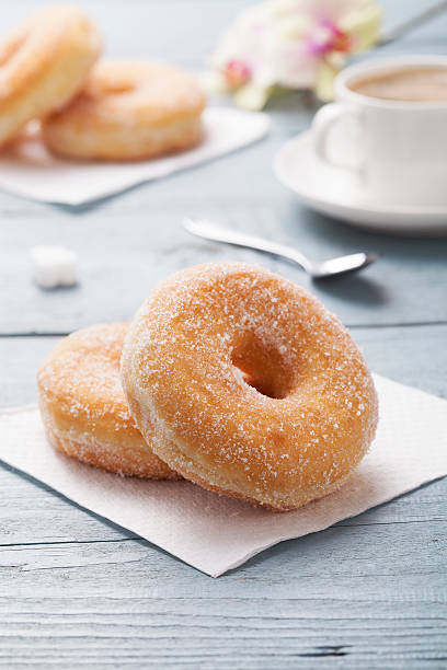 istock Fresh donut served with a cup of coffee 533400447