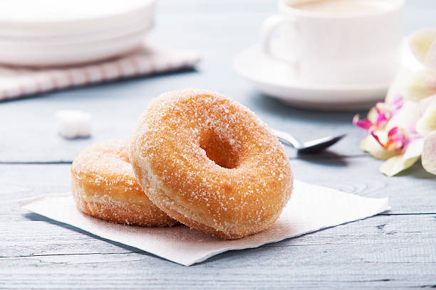istock Fresh donut served with a cup of coffee 533400449