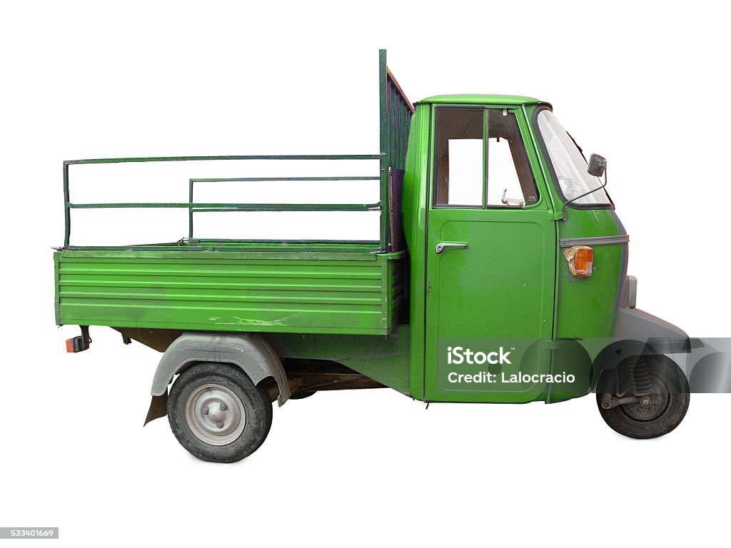 Triciclo Apecar verde - Foto de stock de Triciclo libre de derechos