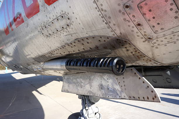istock Machine guns in the Old jet plane 533402009