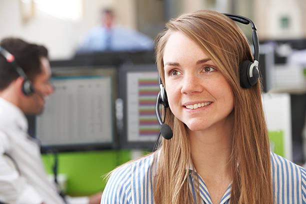 istock Female Customer Services Agent In Call Centre 533402575
