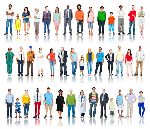 istock Multiethnic Group of People Smiling in a Row 533419385