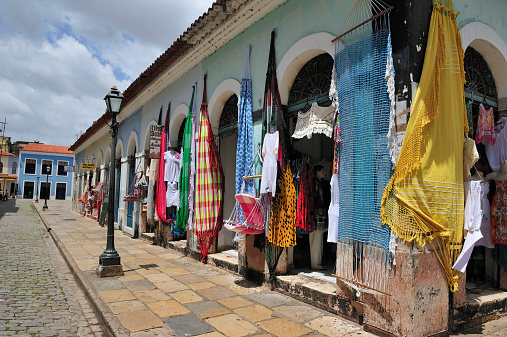 salvador, bahia, brazil - january 29, 2024: souvenirs for sale at Mercado Modelo, in the old center of the city of Salvador.