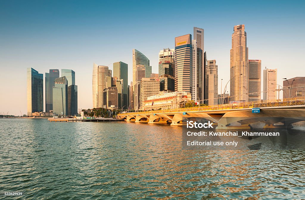 Morning View of Singapore Central Business District (CBD). Singapore, Singapore - August 10, 2012: Morning View of Singapore Central Business District (CBD), located at south of Singapore River. Singapore Stock Photo