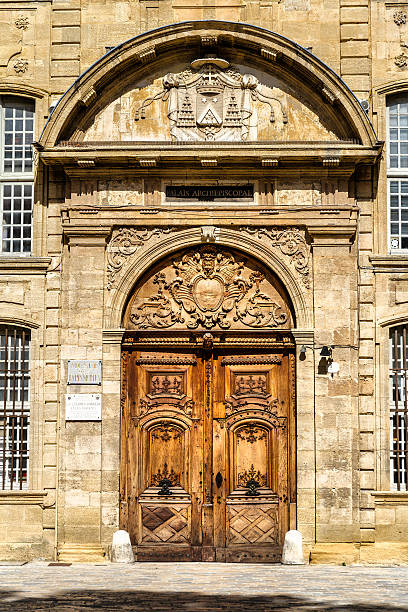 Aix en Provence, France - August 19, 2014: Main door of Madeleine Church in Aix-en-Provence
