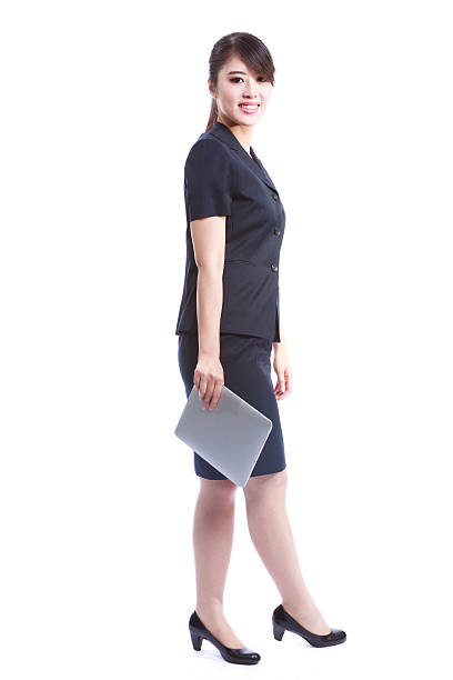 istock Asian successful office lady holding tablet isolated background, business concept 533424877