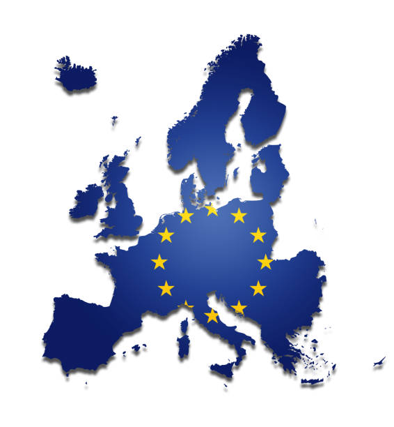istock Map of European Union with Flat Eueopean Flag Inside 533430914
