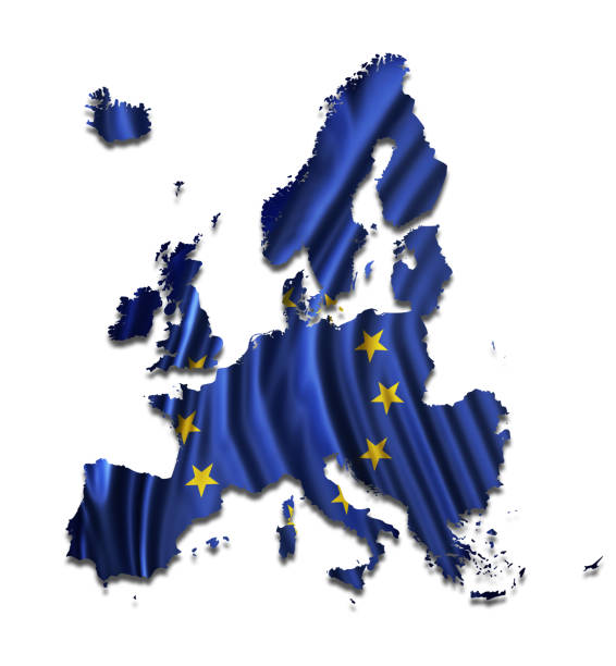 istock Map of European Union with Waving Eueopean Flag Inside 533433382