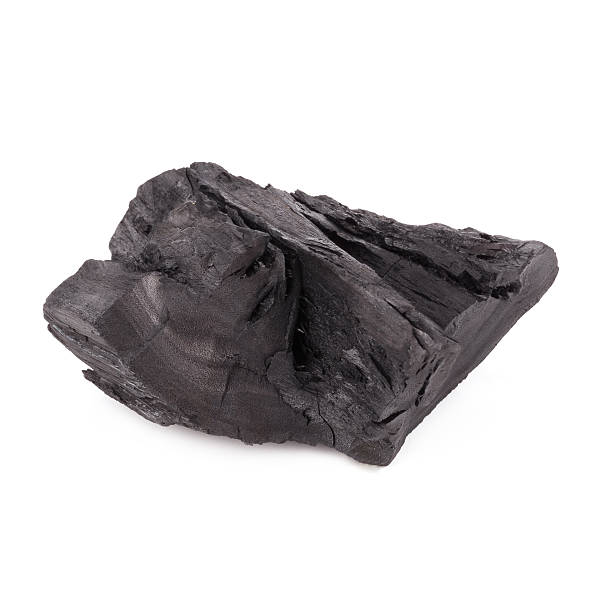 istock Natural wood charcoal Isolated on white 533434058