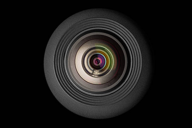 mobile caméra sur fond noir - focal photos et images de collection