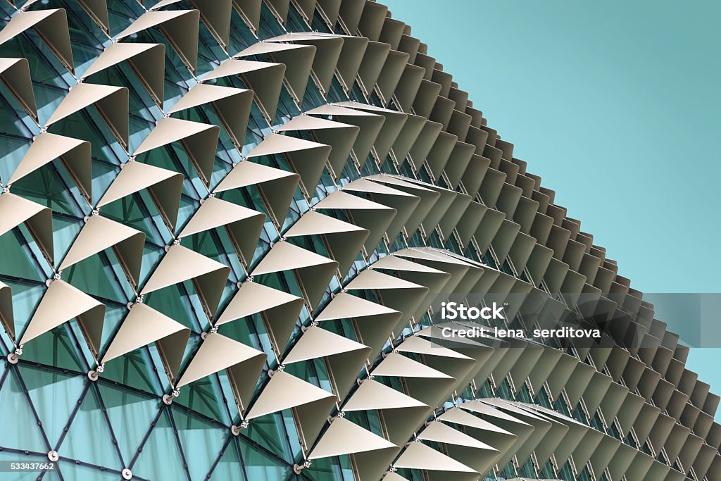 Abstract architectural pattern Abstract close-up view of modern aluminum ventilated facade of triangles Architecture Stock Photo