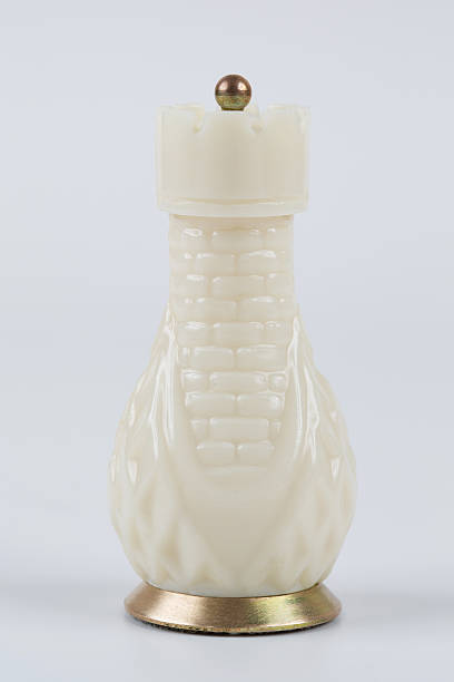 istock Glass chess pieces on a white background 533438072