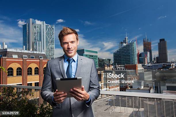 Outdoor Portrait Of Businessman With Digital Tablet Stock Photo - Download Image Now