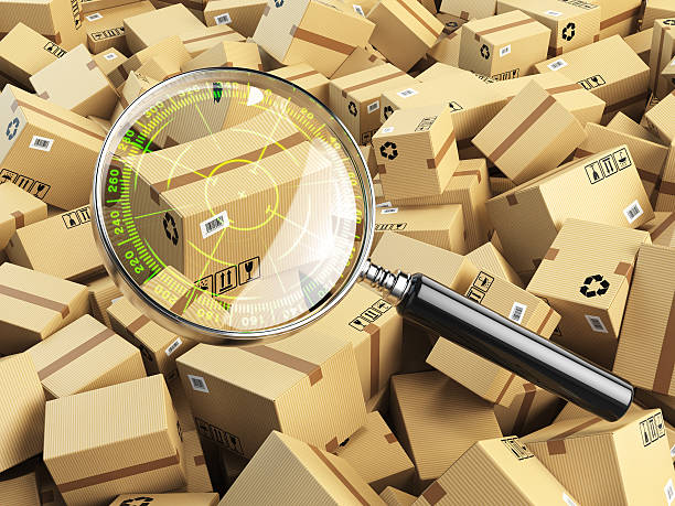 istock Delivery, shipping, logistics concept. Cardboard box tracking se 533441720