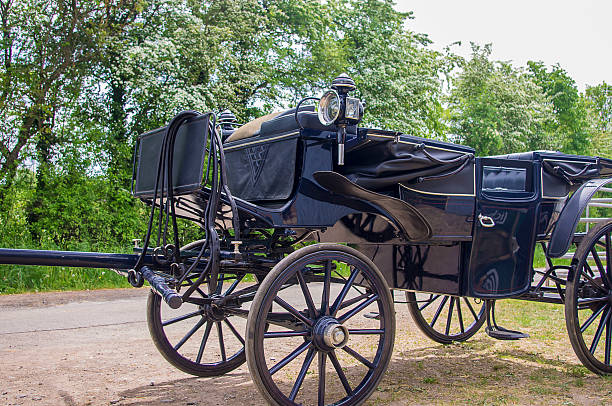 istock Black carriage for horse riding 533441908