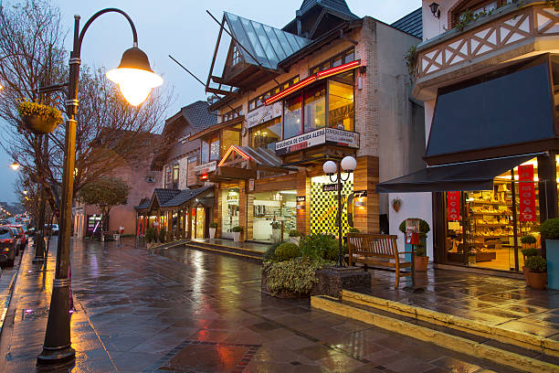 Gramado, south of Brazil Main Street. Typical architecture. gramado stock pictures, royalty-free photos & images