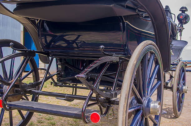 istock Black carriage for horse riding 533442280