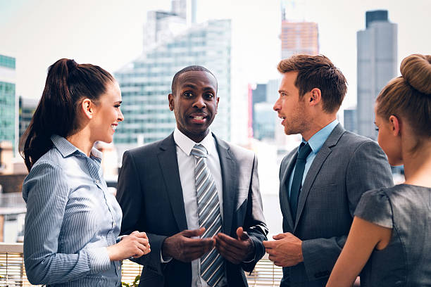 istock Business people discussing outdoor 533443557