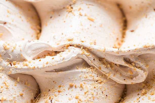 Gelato - detail of a walnut Ice cream. stock photo