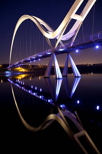 панорамный мост, стоктон-он-тис, англия - bridge stockton on tees tees river contemporary стоковые фото и изображения