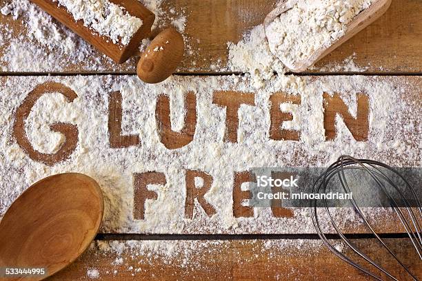 Gluten Free Word With Wood Background Stock Photo - Download Image Now - Free of Charge, Meal, 2015