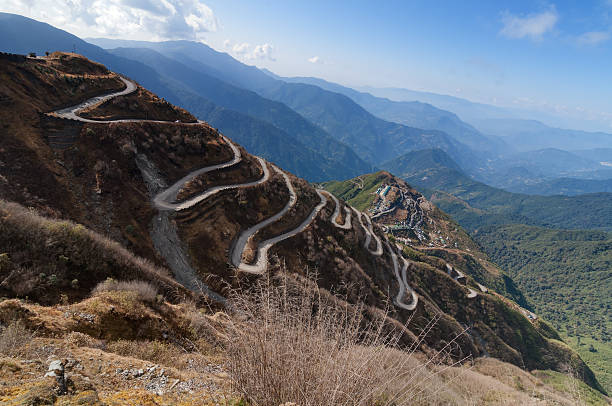 istock Curvy roads , Silk trading route between China and India 533445137