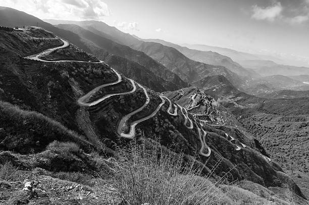 Beautiful Curvy roads on Old Silk Route, Silk trading route between China and India, Sikkim