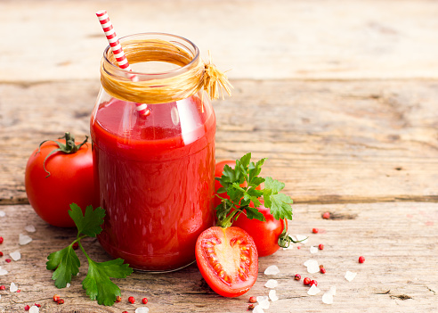 Tomato juice in the jar 
