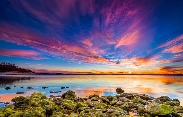 Colorful Sunset Over the Lake