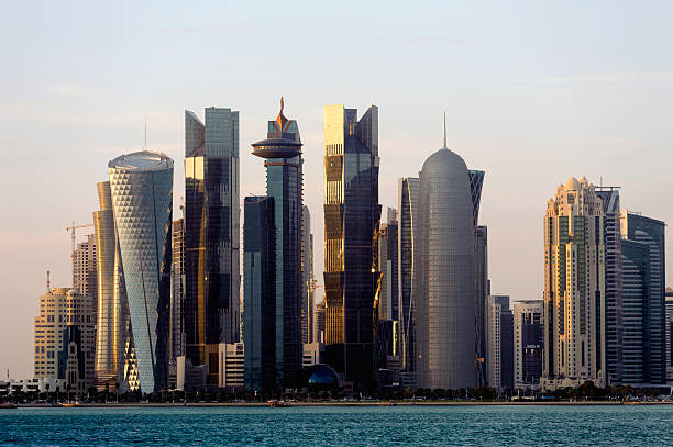 istock skyline of Doha 2015, at sunset 533446309
