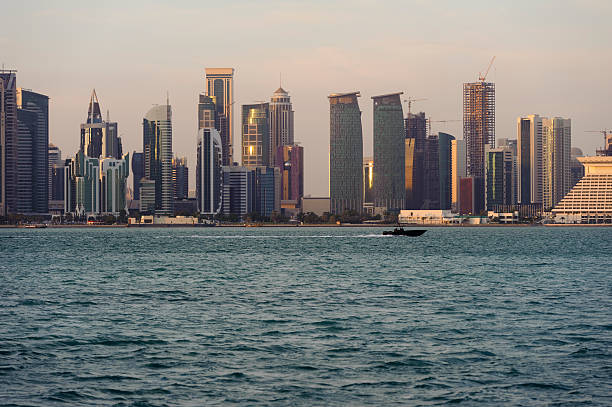 istock skyline of Doha 2015, at sunset 533446313