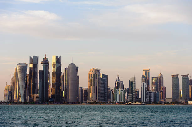 istock skyline of Doha 2015, at sunset 533446327