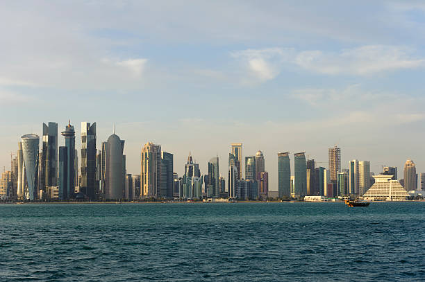 istock skyline of Doha 2015, at sunset 533446357